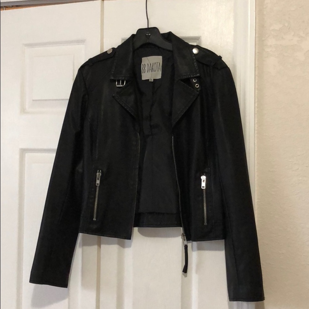 BB Dakota Black Faux Leather Jacket XS